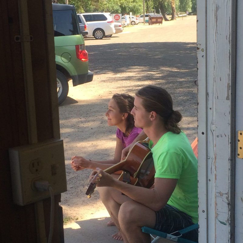 a person sitting on a bench