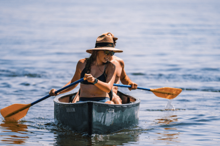 a small boat in a body of water