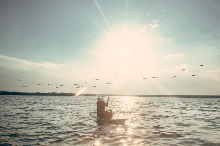 paddling in the early morning